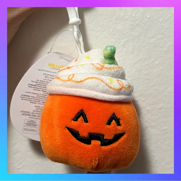 Squishmallow Pumpkin Latte Clip NWT - Picture 1 of 2